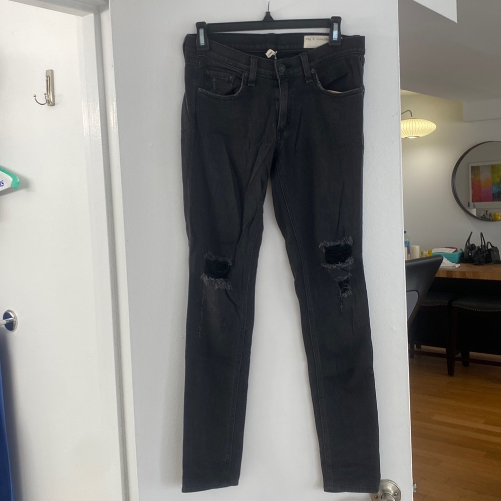 Rag & Bone soft rock black skinny jeans, size 27